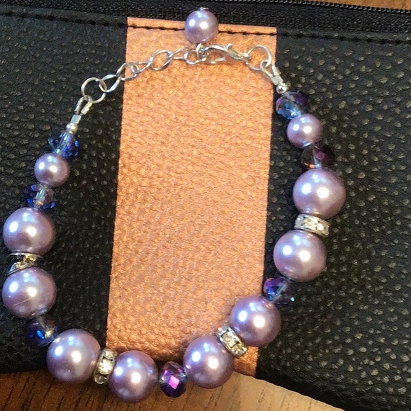 Purple bracelet and earrings set - Picture 5 of 5